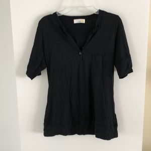 C&C California black polo Henley tee S